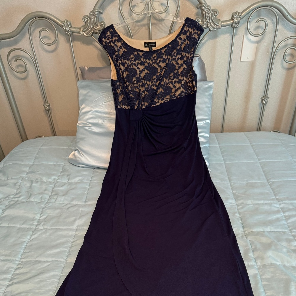 Navy blue floor length gown